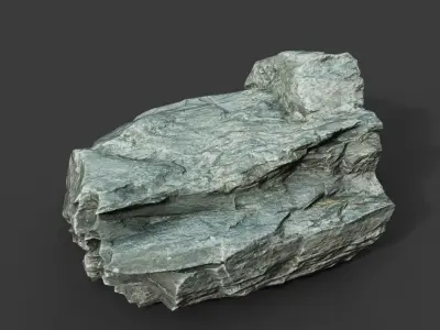 Gray Sharp Rock 220819 Photogrammetry - Ultra HD 16K Textures Low-poly 3D model
