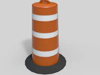 Traffic Drum  - PBR  Low-poly 3D model