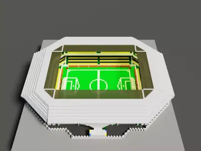 Voxel Stadium Low-poly 3D model