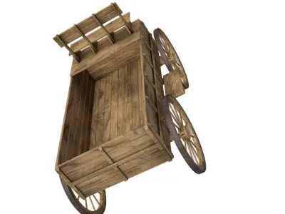 WoodenCart 3D model by turbosg789