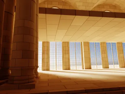 medieval palace interior  Low-poly 3D model