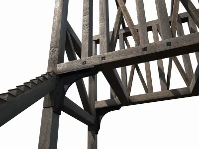 Old Mine Construction Low-poly 3D model