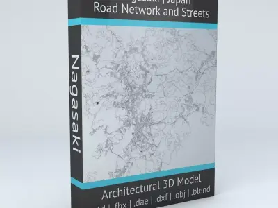 Nagasaki Road Network and Streets 3D model