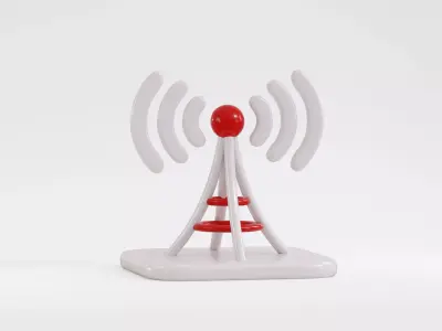Cartoon Telecommunication Tower Low-poly 3D model