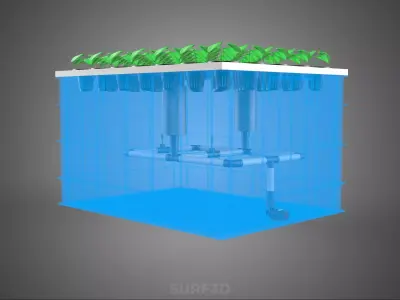 PLASTIC WATER TANK STORAGE CONTAINER AEROPONIC PLANT GROW FARM 3D model