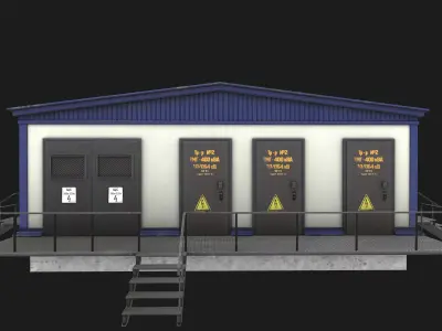 Electrical substation Low-poly 3D model
