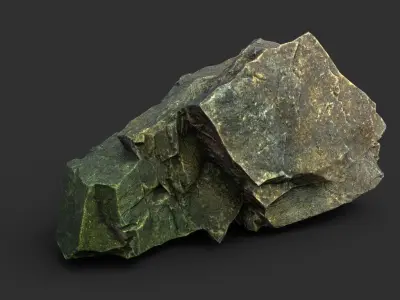 Low poly Dry Mossy Rock Formation Pack 200209 Low-poly 3D model