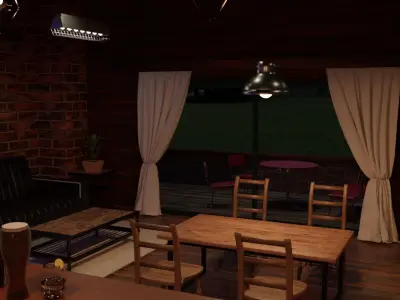 American Wooden Room 3D model