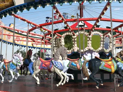 Amusment Park Carousel 