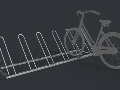 Bike Rack 7 PBR Game Ready Low-poly 3D model