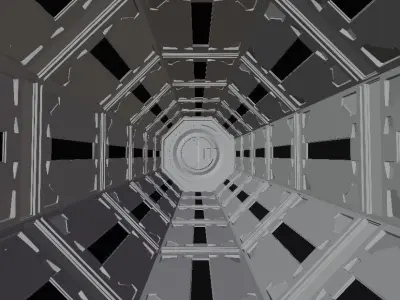 Sci Fi Space Tunnel Loop Low-poly 3D model