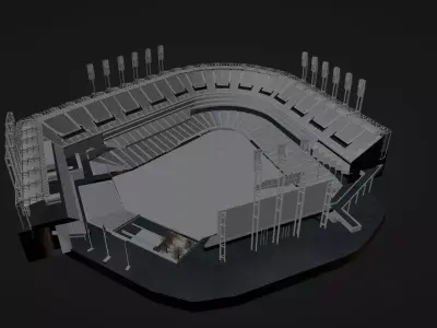 The Metropolis Meteors Baseball Stadium 3D model