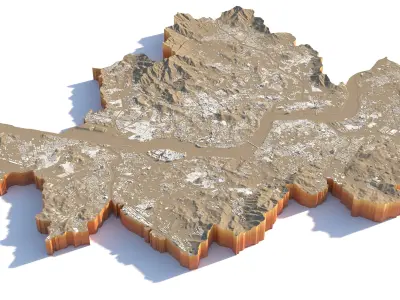 Seoul City in South Korea 3D model