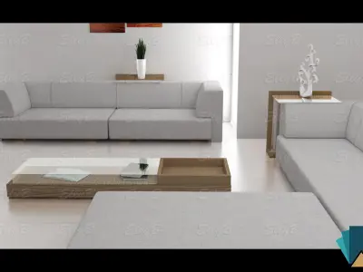 Modern Living Room 3D model
