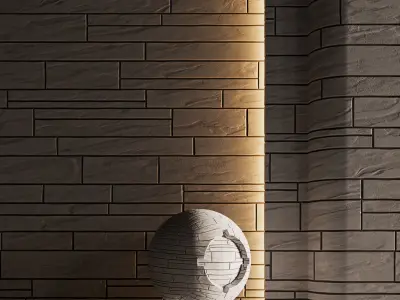 H84 Slate Stone - PBR - 4K - Seamless Low-poly 3D model