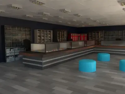 Pharmacy Interior Low-poly 3D model
