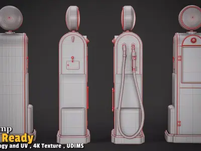 Gas Station  Low-poly 3D model