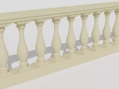 balustrade 01 Low-poly 3D model