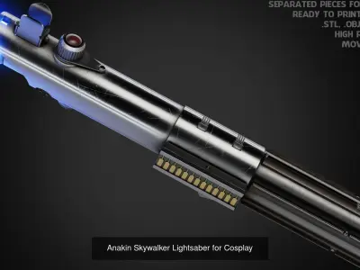 Anakin Skywalker Full Battle Armor And Lightsaber for Cosplay 3D Model Pack