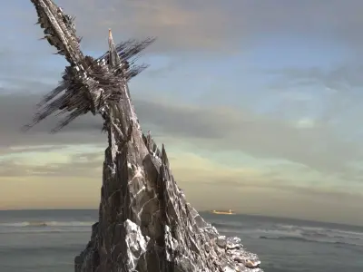 Alien Cliffs Sharp Tower  3D model