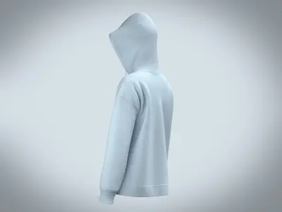 Girls Hoodie - Blue 3D model