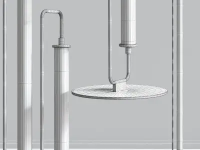 Linear Metal LED Floor Lamp 3D model