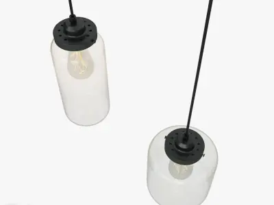 Glass Jar pendant light by West Elm 3D model