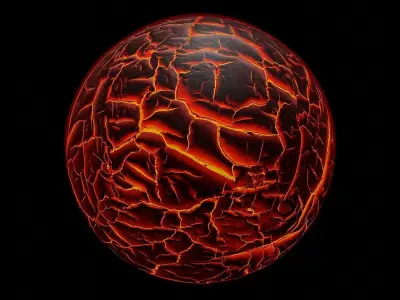 Alien Lava Planet Sci-Fi Fantasy Scenery 3D model
