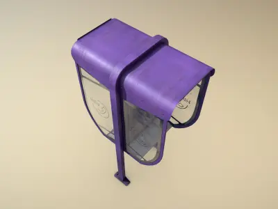 NoviSad PhoneBooth double VIOLET Low-poly 3D model