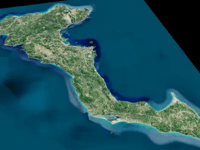 Corfu island full 3d model terrain 3D model