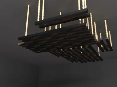 chandelier wall light with metal strips 3D model