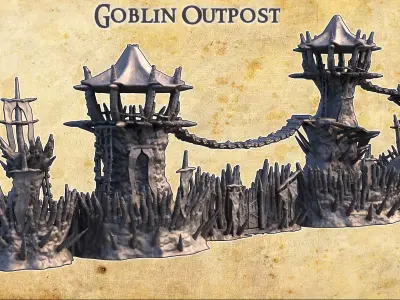 Goblin Outpost Tabletop Terrain 28MM 3D print model 3D print model