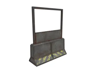 Concrete RoadBlock Barrier Barricade 3D model 6