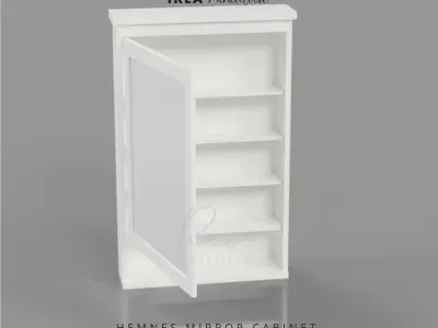 MINIATURE IKEA INSPIRED HEMNES MIRROR CABINET 3D print model