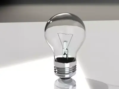 Lightning light bulb Free low-poly 3D model