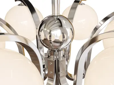 Aran Glass Chandelier 6 lamps Low-poly 3D model