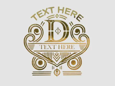Ornate Vintage Gold Emblem 3D model