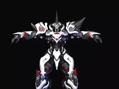 SCIFI WORRIER Low-poly 3D model