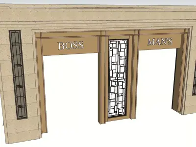 classical main gate entrance sketchup model 3D model