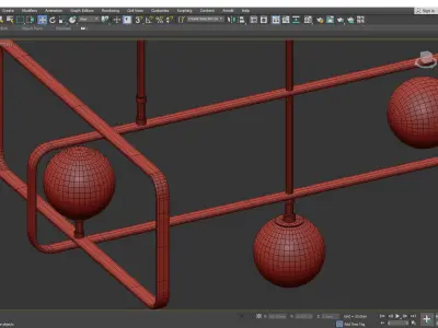 Parker II Ceiling Lamp Low-poly 3D model
