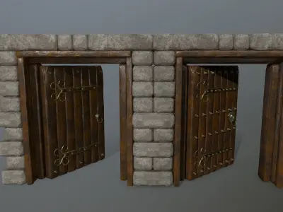 door 1 stone Low-poly 3D model