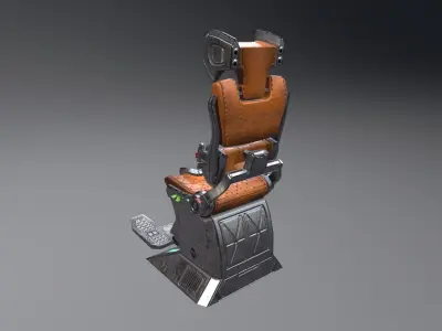 Pilot Seat Low-poly 3D model