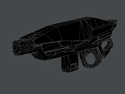 Cyber Assault Gun Low-poly 3D model