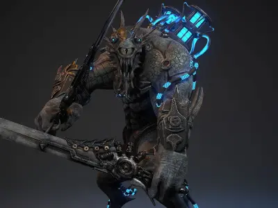 Biochemical Monster 09 Low-poly 3D model