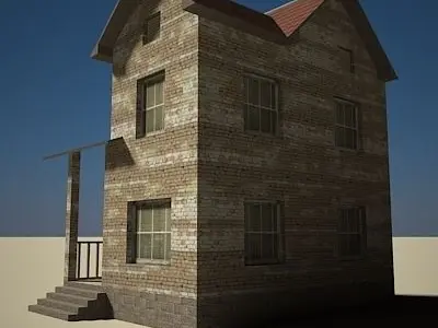 House Two-Story 02 Low-poly 3D model