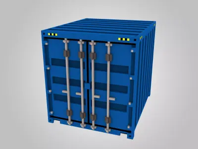 Voxel Shipping Container 10ft Low-poly 3D model