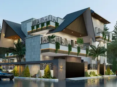 Luxurious Modern House 3D Model  High-Quality Architectural  3D model