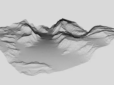 Detailed Canyon Model - Grass 3D model