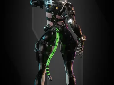 SpiderCat Low-poly 3D model