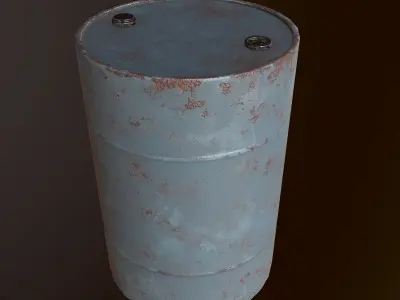 Metal Barrel - PBR Game Ready Low-poly 3D model